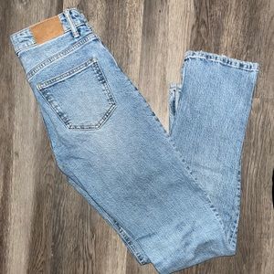 ZARA Slim Straight Split Hem Jeans
